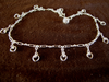 Silver Hearts and Bells Ankle Chain