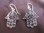 Silver Hand of Fatima Drop Earrings