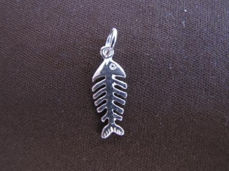 Silver Fish Bone Pendant