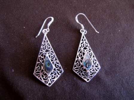 Silver Paua Shell Earrings