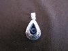 Silver Teardrop Blue Evil Eye Pendant