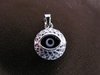 Round Silver Filigree Evil Eye Pendant