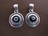 Silver Round Greek Key Evil Eye Pendant