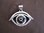 Silver Eye Shaped Blue Evil Eye Pendant