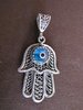 Silver Evil Eye Hand of Fatima Pendant