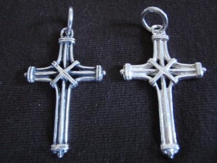 Silver Cross-Over Cross Pendant