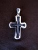 Curved Silver 3d Cross Pendant