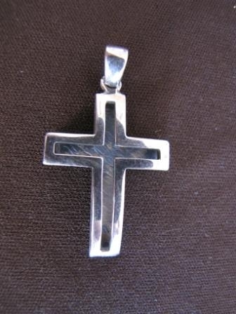 Silver 3d Cross Pendant