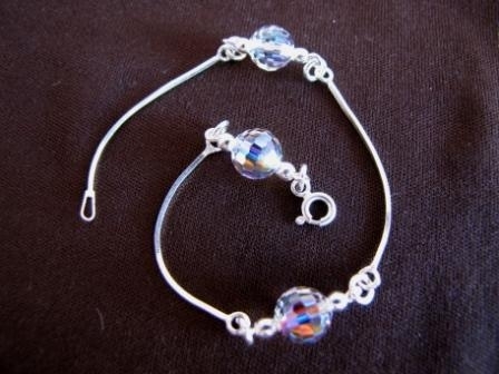 Silver Crystal Ball Bracelet