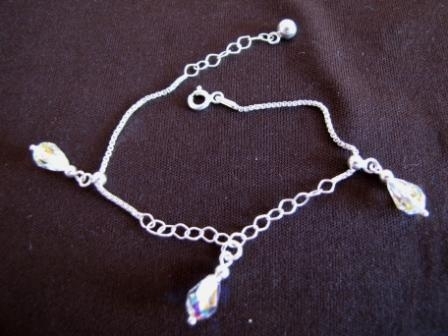 Silver Crystal Drops Bracelet