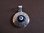 Round Silver Evil Eye Greek Key Pendant