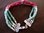 Silver Ruby and Emerald Bead Bracelet