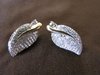 Silver Gold Cubic Zirconia Leaf Earrings