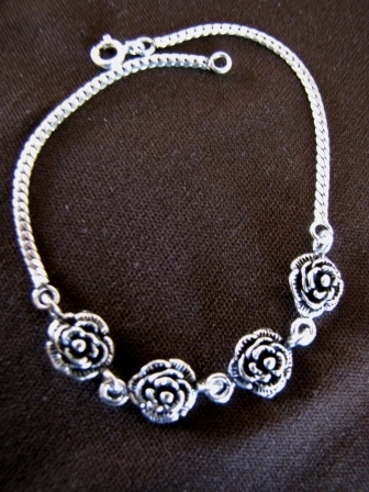 Silver Rose Bracelet