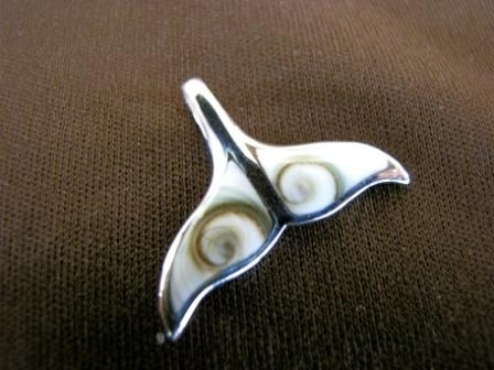 Silver Eye of Shiva Whale Tail Pendant