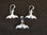 Silver White Whale Tail Earrings