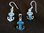 Silver Turquoise Anchor Earrings