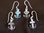 Silver Turquoise Anchor Earrings