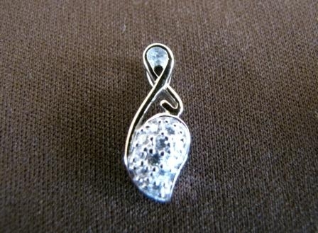 Silver, Gold Cubic Zirconia Drop Pendant
