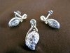 Silver and Gold Cubic Zirconia Earrings