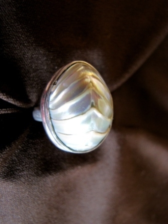 Silver Oval Shell Ring