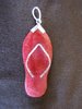 Silver Red Coral Flip Flop Pendant