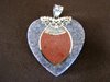 Silver Blue and Red Heart Pendant