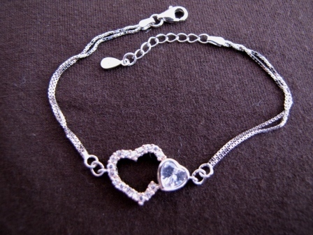 Rose Gold and Silver Hearts Bracelet
