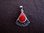 Silver Fan Shaped Red Coral Pendant