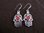 Silver Hand of Fatima Red Coral Earrings
