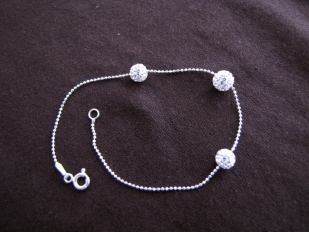 Silver Crystal Disco Ball Bracelet
