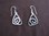 Triangular Silver Black Resin Earrings