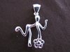 Silver Man with Flower Pendant