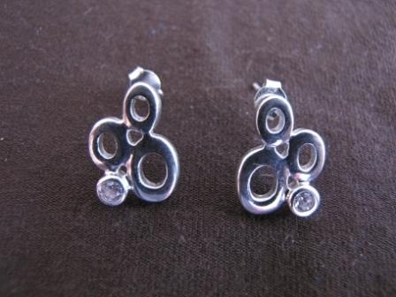 Silver Ovals Cubic Zirconia Earrings
