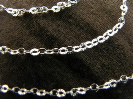 Silver Diamond Cut Oval Link Trace Chain