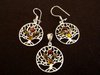 Silver Amber Tree of Life Earrings