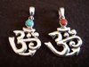Silver Turquoise or Coral 'Om' Pendant