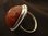 Silver Oval Golden Tan Agate Ring