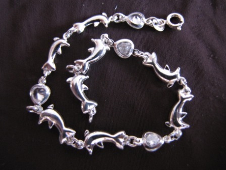Silver Dolphin Cubic Zirconia Bracelet