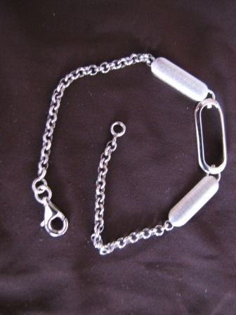 Silver Elipse Panels Belcher Bracelet