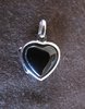 Silver Black Resin Heart Locket Pendant