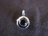 Round Silver Black Resin Locket Pendant