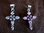 Silver Blue Moonstone Cross Pendant