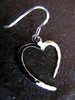 Hammered Silver Open Heart Drop Earrings