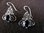Silver Black Onyx Scroll Earrings