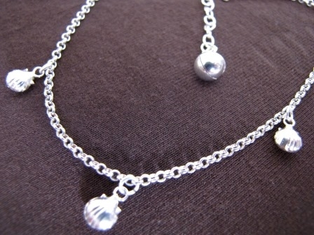 Silver Scallop Shell Belcher Anklet