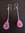 Silver Pink Crystal Drop Shaped Earrings