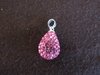 Silver Pink Crystal Drop Pendant