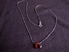 Silver Red Cubic Zirconia Heart Necklace