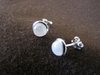 Silver Round Moonstone Stud Earrings